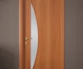 Дверь ламинированная Экодвери Миланский орех стекло листовое ДО-107 2000x600 2