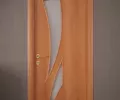 Дверь ламинированная Экодвери Миланский орех стекло листовое ДО-126 2000x600 2