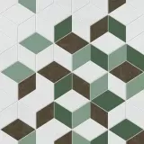 Декор керамической плитки Веста зеленый 01 Шахтинская 250х400