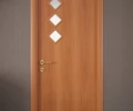 Дверь ламинированная Экодвери Миланский орех стекло листовое ДО-106/3 2000x600 2