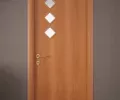 Дверь ламинированная Экодвери Миланский орех стекло листовое ДО-106/3 2000x600 2