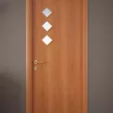 Дверь ламинированная Экодвери Миланский орех стекло листовое ДО-106/3 2000x600