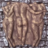 Барельеф Арт-Штайн Три грации шоколад+медь 480x480 мм