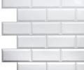 Самоклеющиеся панели 3D ПВХ Белая плитка 300х300x2мм (20шт) 2