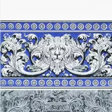 Панели ПВХ Кронапласт Керамика Леон агат с глиттером сине-белым 2700x250x8