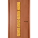 Дверь ламинированная Экодвери Миланский орех стекло листовое ДО-128А 2000x600