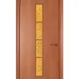 Дверь ламинированная Экодвери Миланский орех стекло листовое ДО-128А 2000x600