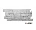 Сайдинг под камень мелованный белый Камень дикий Fineber 1117x452 /м2 2