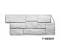 Сайдинг под камень мелованный белый Камень крупный Fineber 1080x452 /м2 2
