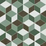 Декор керамической плитки Веста зеленый 02 Шахтинская 250х400