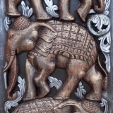 Барельеф Арт-Штайн Три слона медь+серебро 900x400