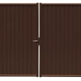 Ворота распашные GL Премиум коричневый (ширина 3,6м)