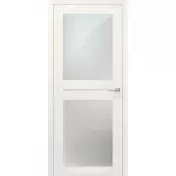 Дверь царговая Восход Омега С2 Белый дуб стекло 2000x600