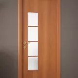 Дверь ламинированная Экодвери Миланский орех стекло листовое ДО-128 2000x600