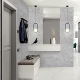 Панели ПВХ Мрамор Каспийский 673/1 термоперевод Пласт Полимер 2700x250x9
