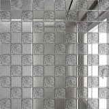 Мозаика зеркальная С50Х50 с чипом 25x25мм серебро+хрусталь 300x300