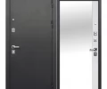 Входная дверь 9 см Эмалит белый Серебро антик Зеркало Феррони 860x2050