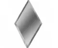 Плитка зеркальная ромб с фацетом серебро матовая 200x340 2