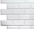 Самоклеющиеся панели 3D ПВХ Белая плитка 300х300x2мм (20шт) 2