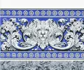 Панели ПВХ Кронапласт Керамика Леон агат с глиттером сине-белым 2700x250x8 2