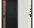Входная дверь Кантри 9 см Эмалит белый Сатин черный Феррони 860x2050