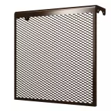 Экран металлический на радиатор 4-х секционный коричневый с сеткой
