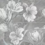 Панно керамической плитки Опал Грей Цветы Азори 630х630 (2шт)