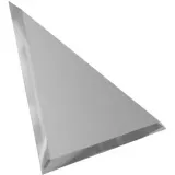 Плитка зеркальная треугольная с фацетом серебро