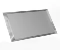 Плитка зеркальная прямоугольная с фацетом серебро 120x240 2