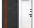 Входная дверь Luxor 2МДФ Квадрат 11,5 см Эмалит белый Антрацит софт Феррони 860x2050