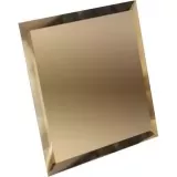 Плитка зеркальная квадратная с фацетом бронза 100x100