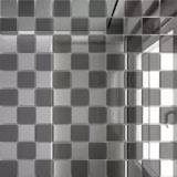 Мозаика зеркальная С50Г50 с чипом 25x25мм серебро+графит 300x300