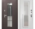 Входная дверь Luxor Termo 7 11 см Эмалит белый Букле шоколад терморазрыв Феррони 860x2050