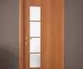 Дверь ламинированная Экодвери Миланский орех стекло листовое ДО-128 2000x600 2