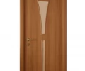 Дверь ламинированная Экодвери Миланский орех стекло листовое ДО-124 2000x600 2