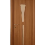 Дверь ламинированная Экодвери Миланский орех стекло листовое ДО-124 2000x600