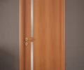 Дверь ламинированная Экодвери Миланский орех стекло листовое ДО-115 2000x600 2