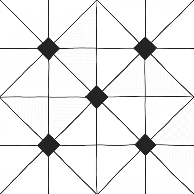 Керамогранит Домино 6032-0434 декор геометрия черно-белый Ласселсбергер  300x300. по цене 954.8 руб/м2 можете купить в интернет-магазине Челябинска